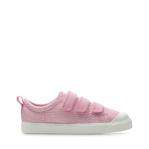 Clarks Girls City Flare Lo Kid Canvas Pink | USA-3086927